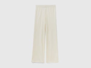 Pantaloni ampi in misto lana e cashmere