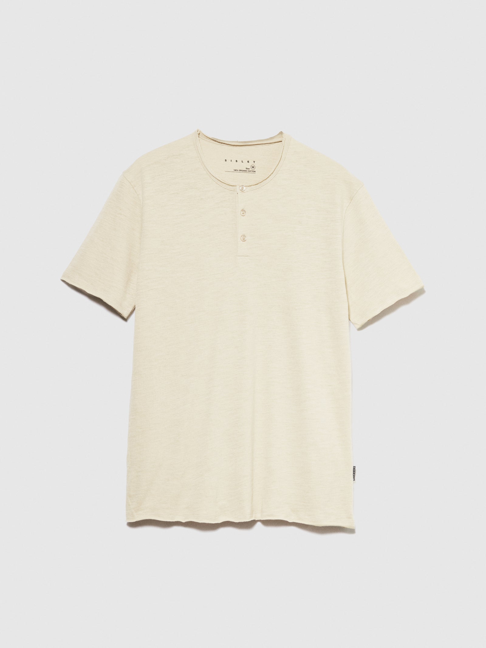 T-shirt serafino slim fit da uomo beige | Sisley Outlet