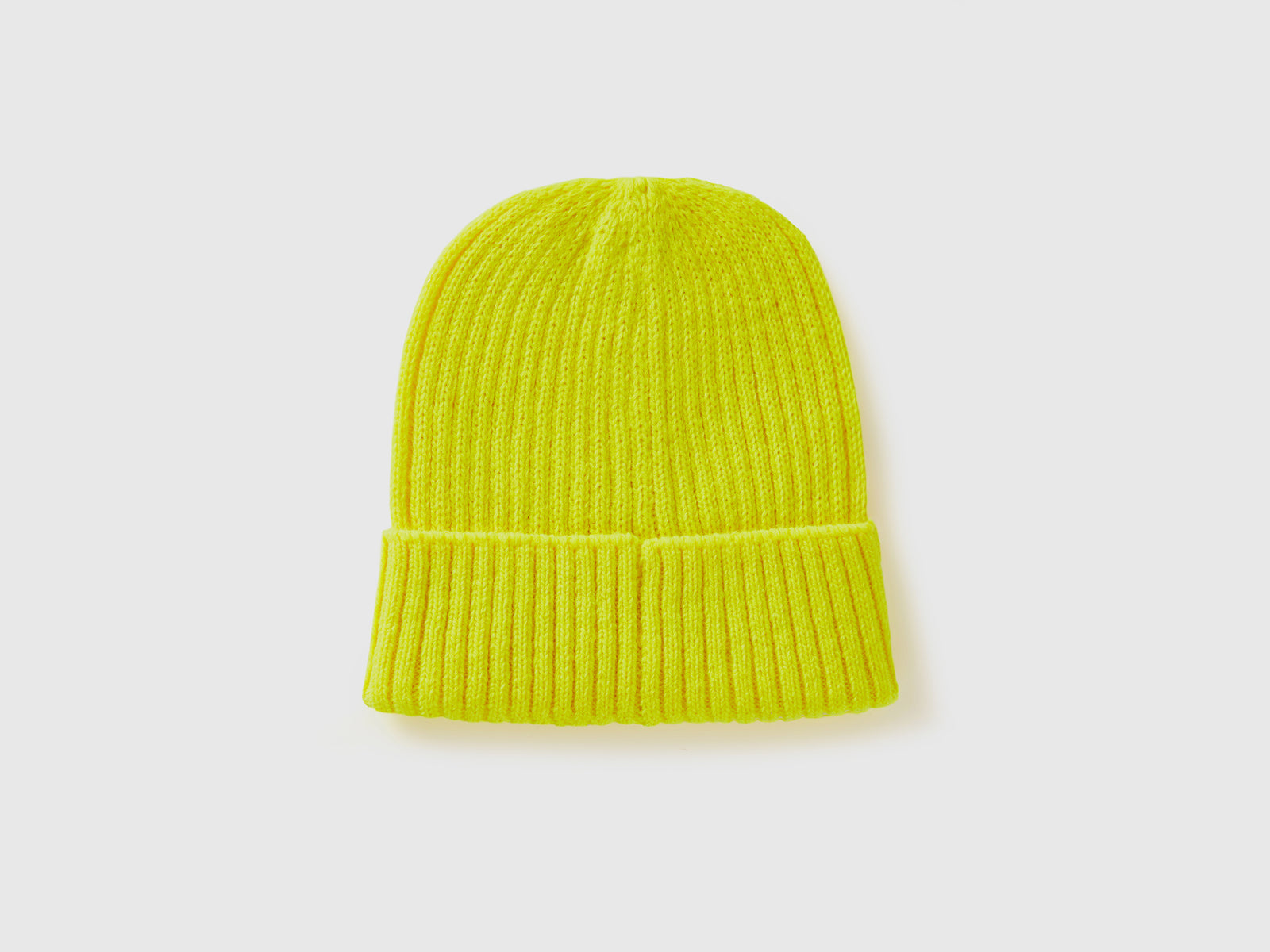 Berretto con ricamo da bambino giallo fluo 2 | Benetton Outlet