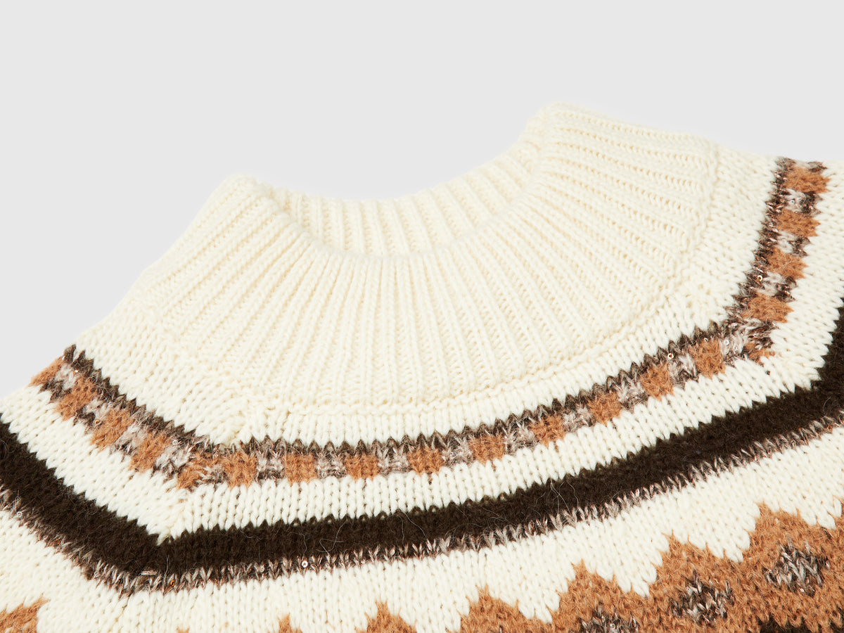 Maglia lupetto jacquard