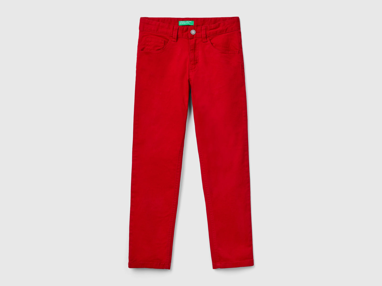 Pantaloni slim fit cinque tasche da bambino rosso | Benetton Outlet