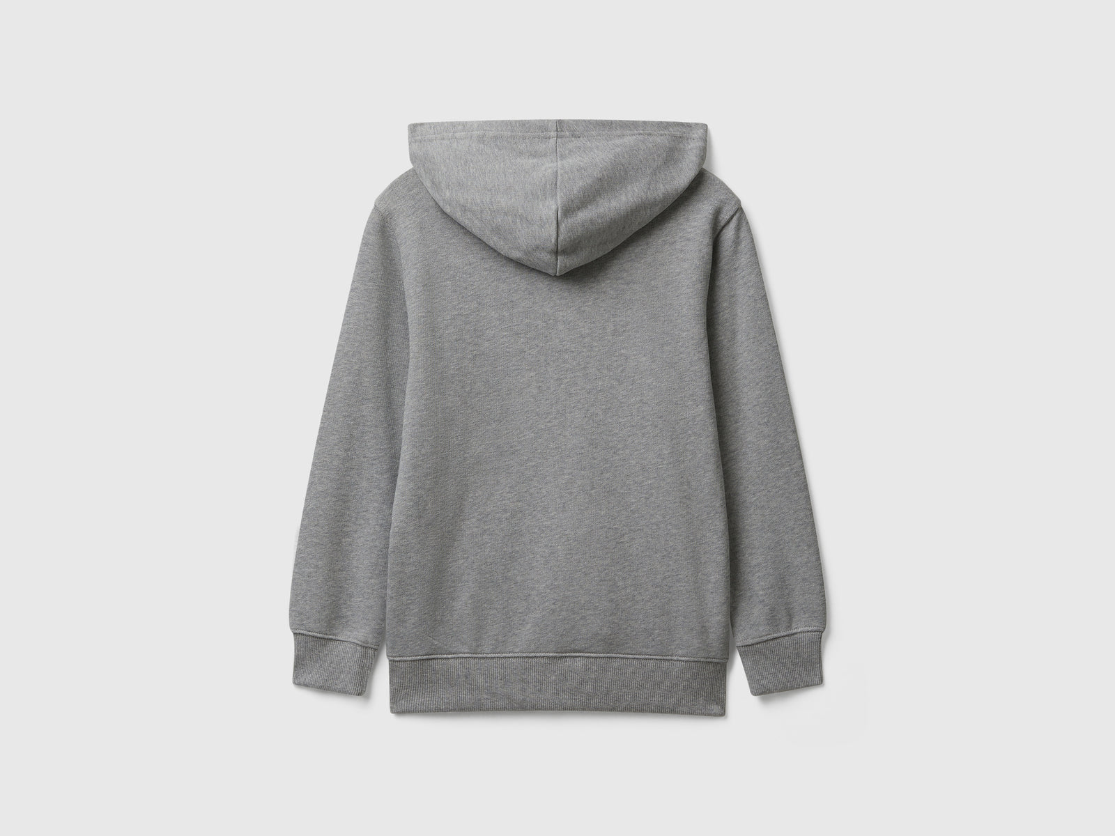 Felpa con cappuccio in cotone da bambino grigio chiaro 2 | Benetton Outlet