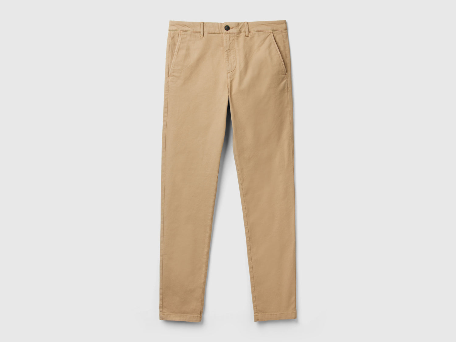 Chino slim fit in cotone stretch da uomo beige | Benetton Outlet