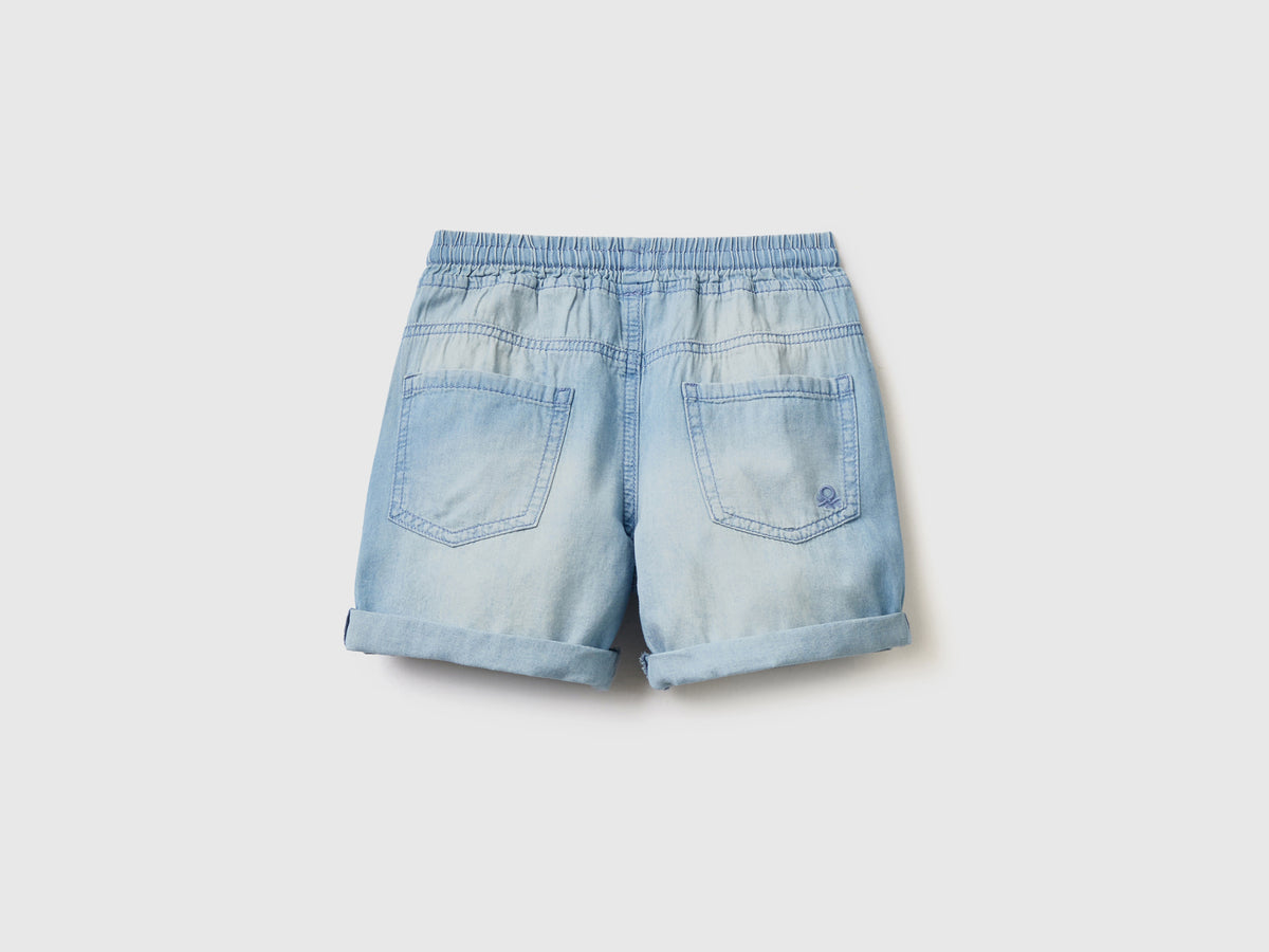 Bermuda effetto jeans con coulisse