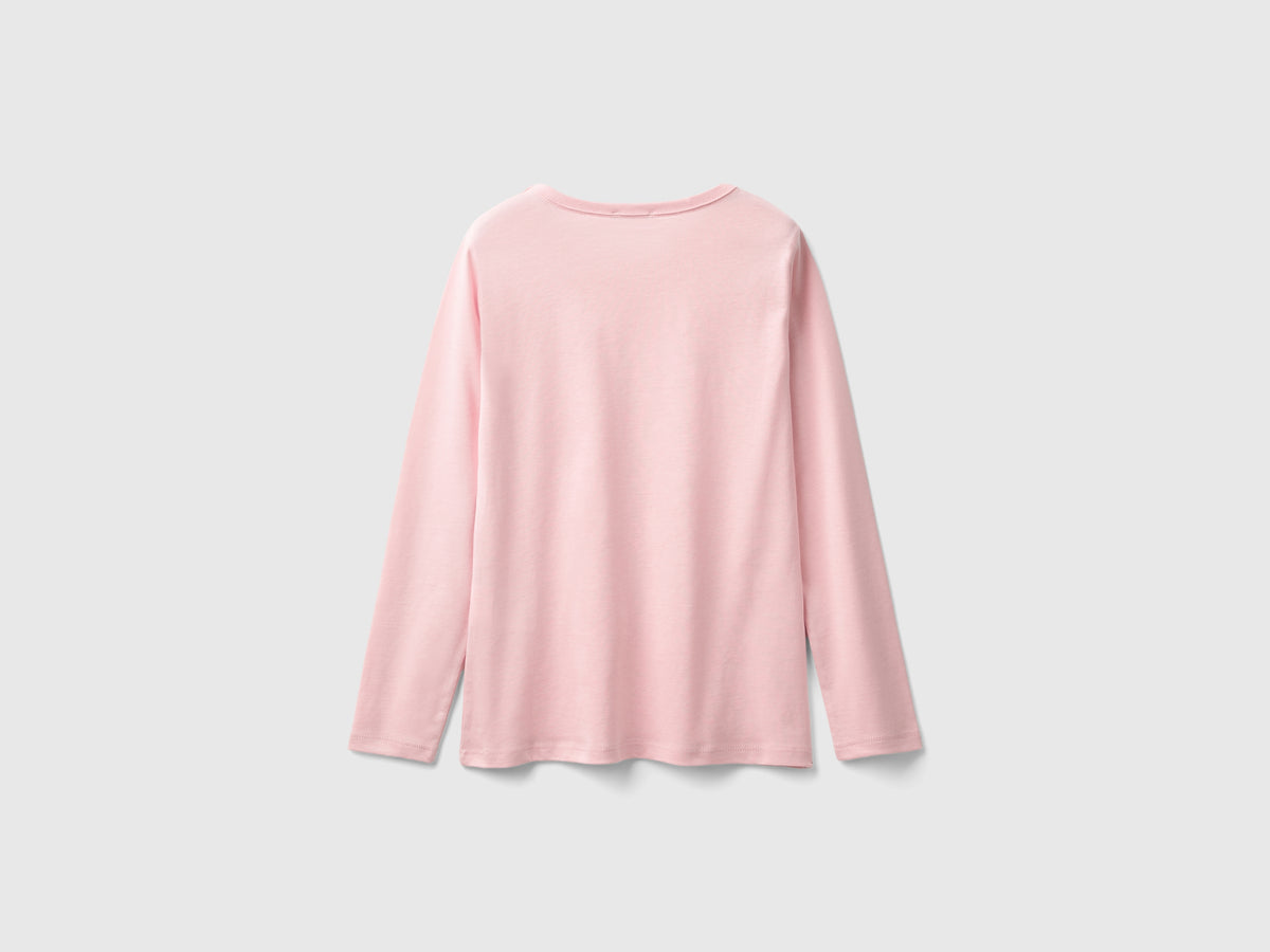 T-shirt a manica lunga in cotone bio