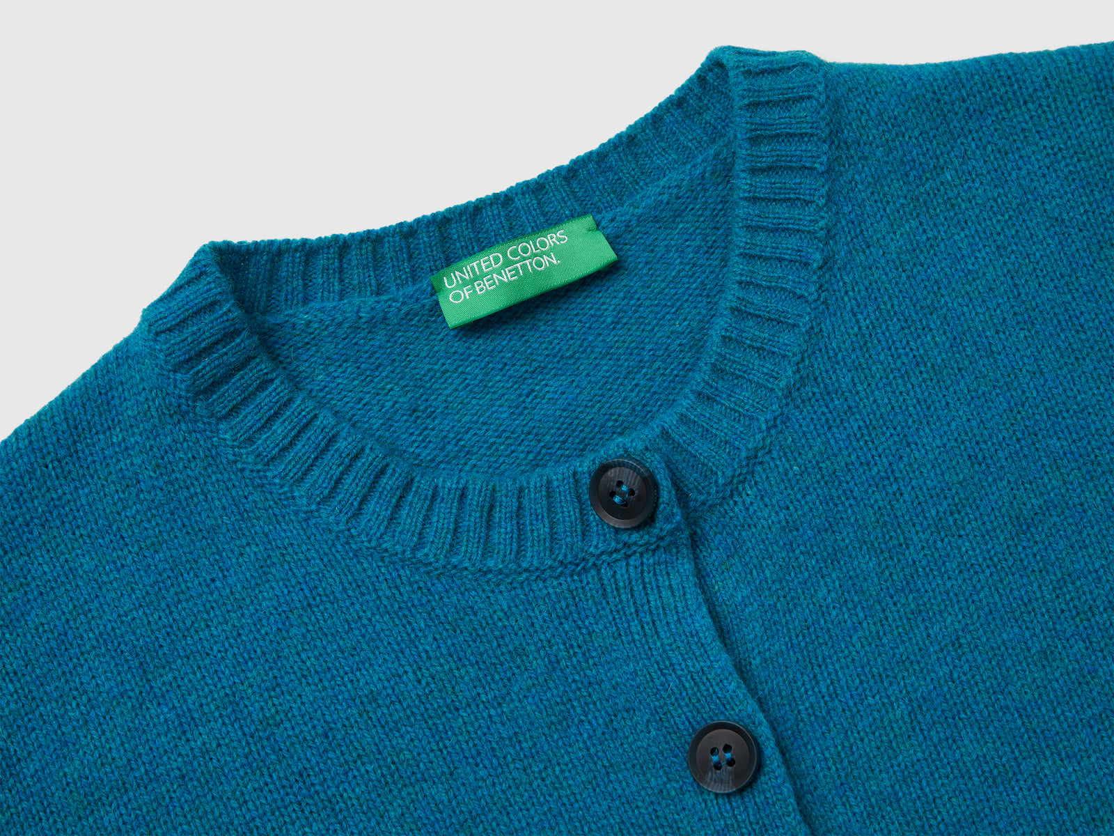 Cardigan in pura lana Shetland da donna verde ottanio 3 | Benetton Outlet