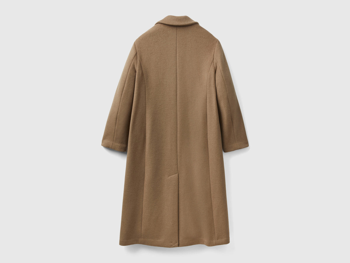Cappotto midi in misto lana Shetland