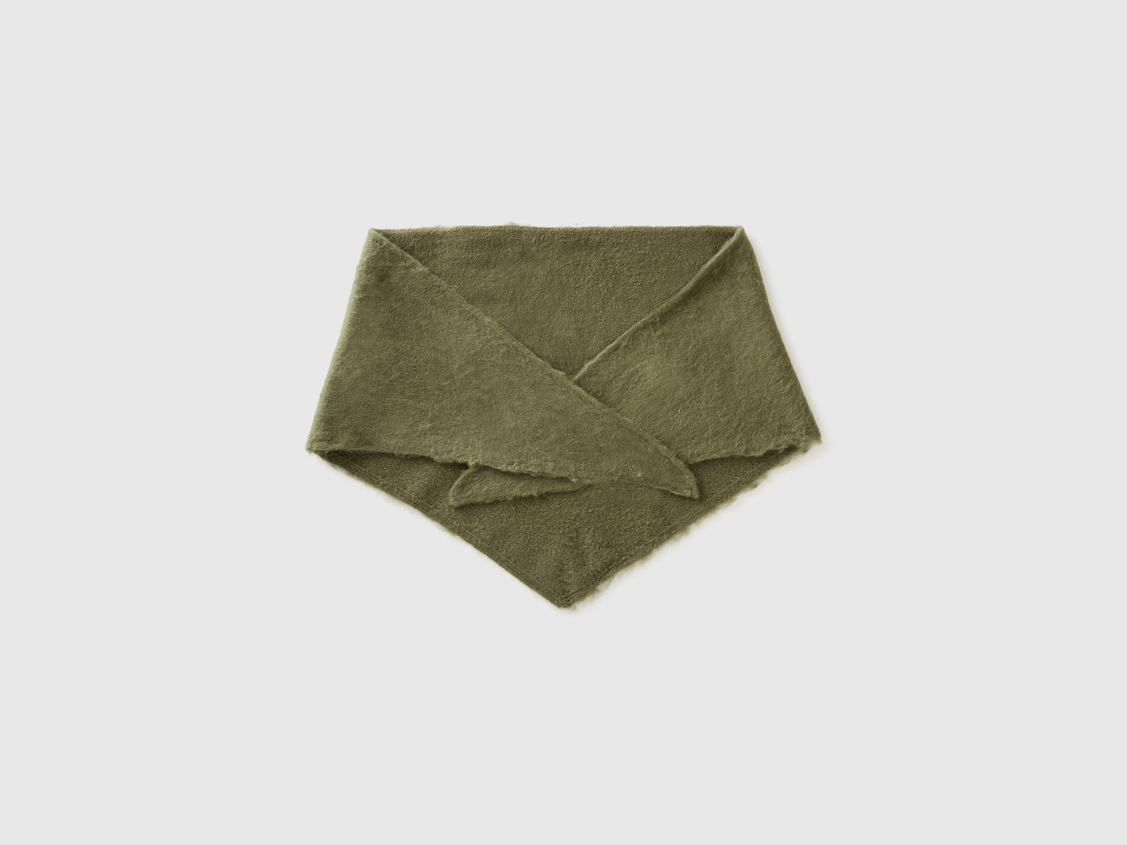 Scialle in misto lana da donna verde militare 2 | Benetton Outlet