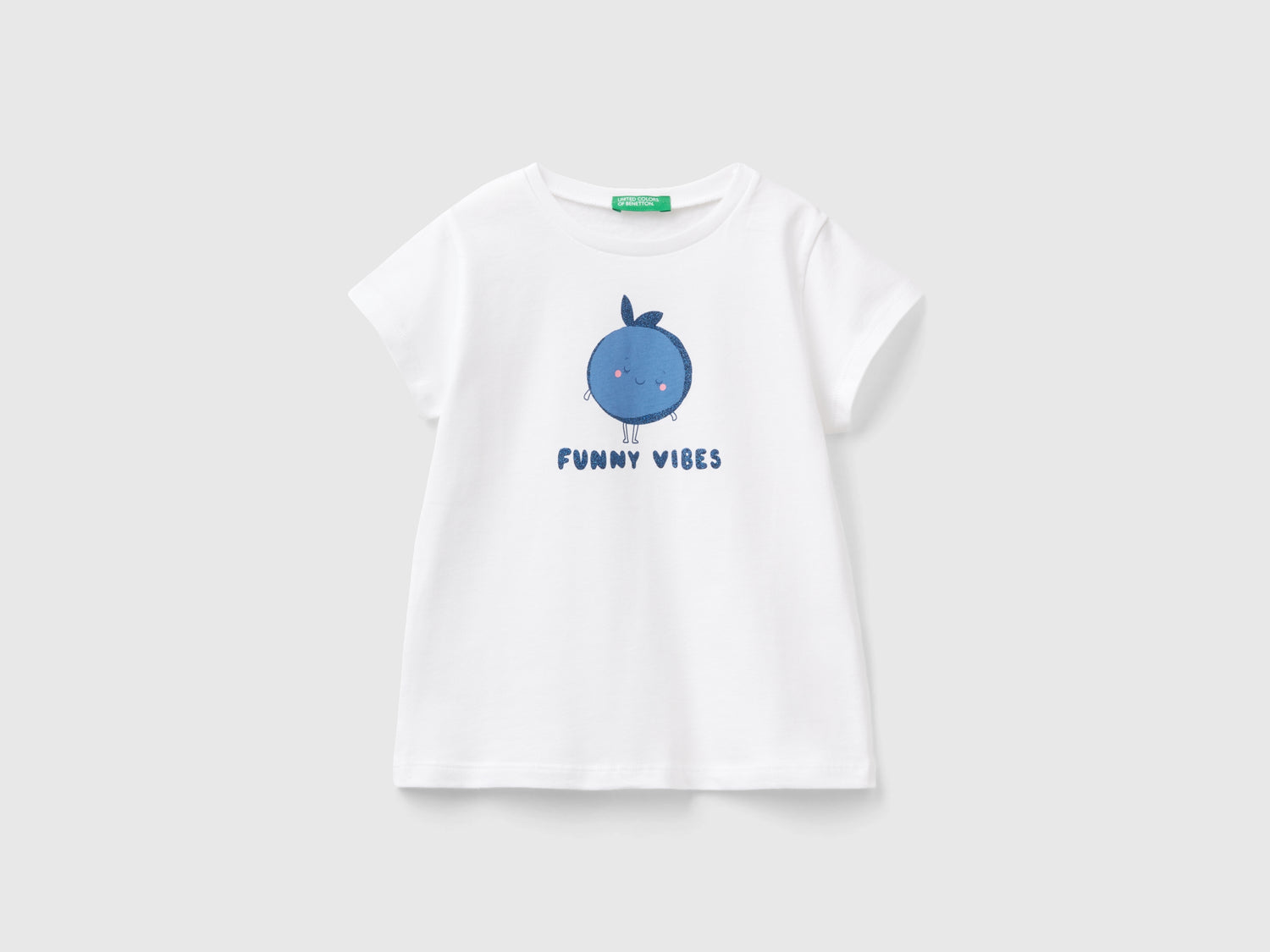 T-shirt 100% cotone con stampa da bimba bianco | Benetton Outlet