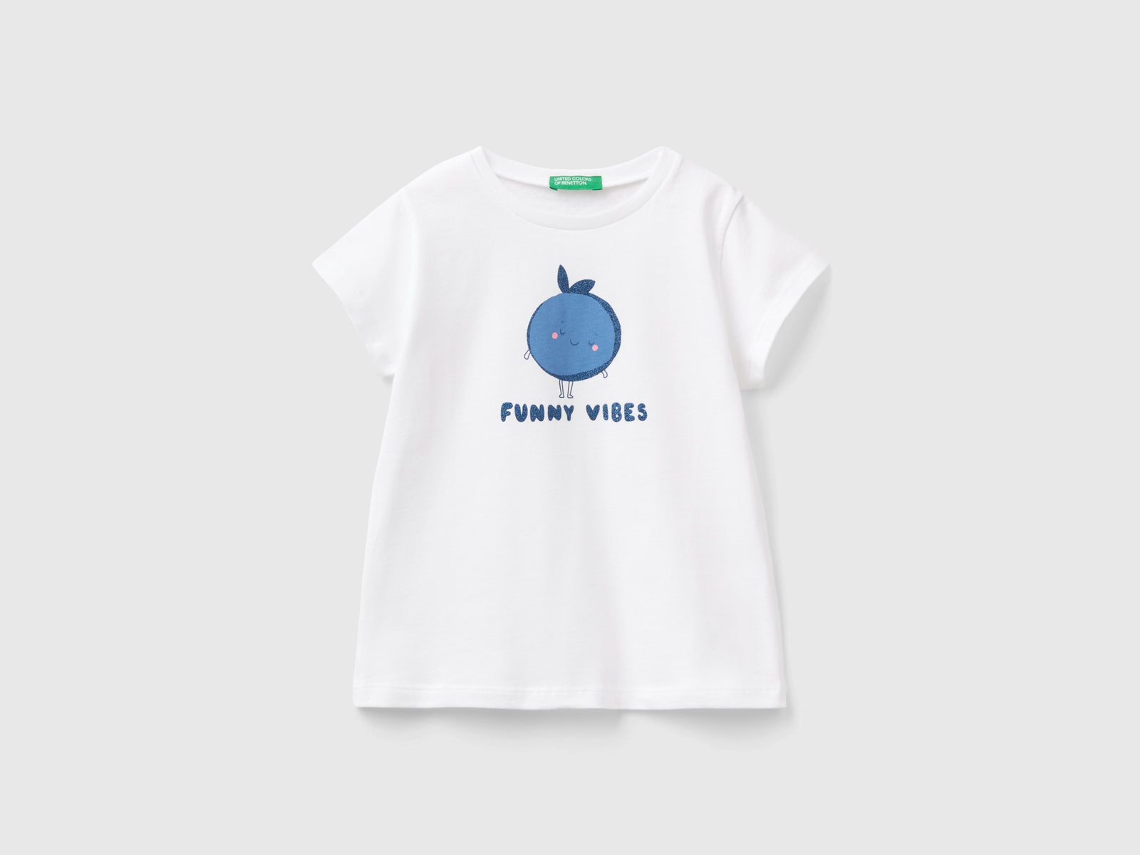 T-shirt 100% cotone con stampa da bimba bianco | Benetton Outlet