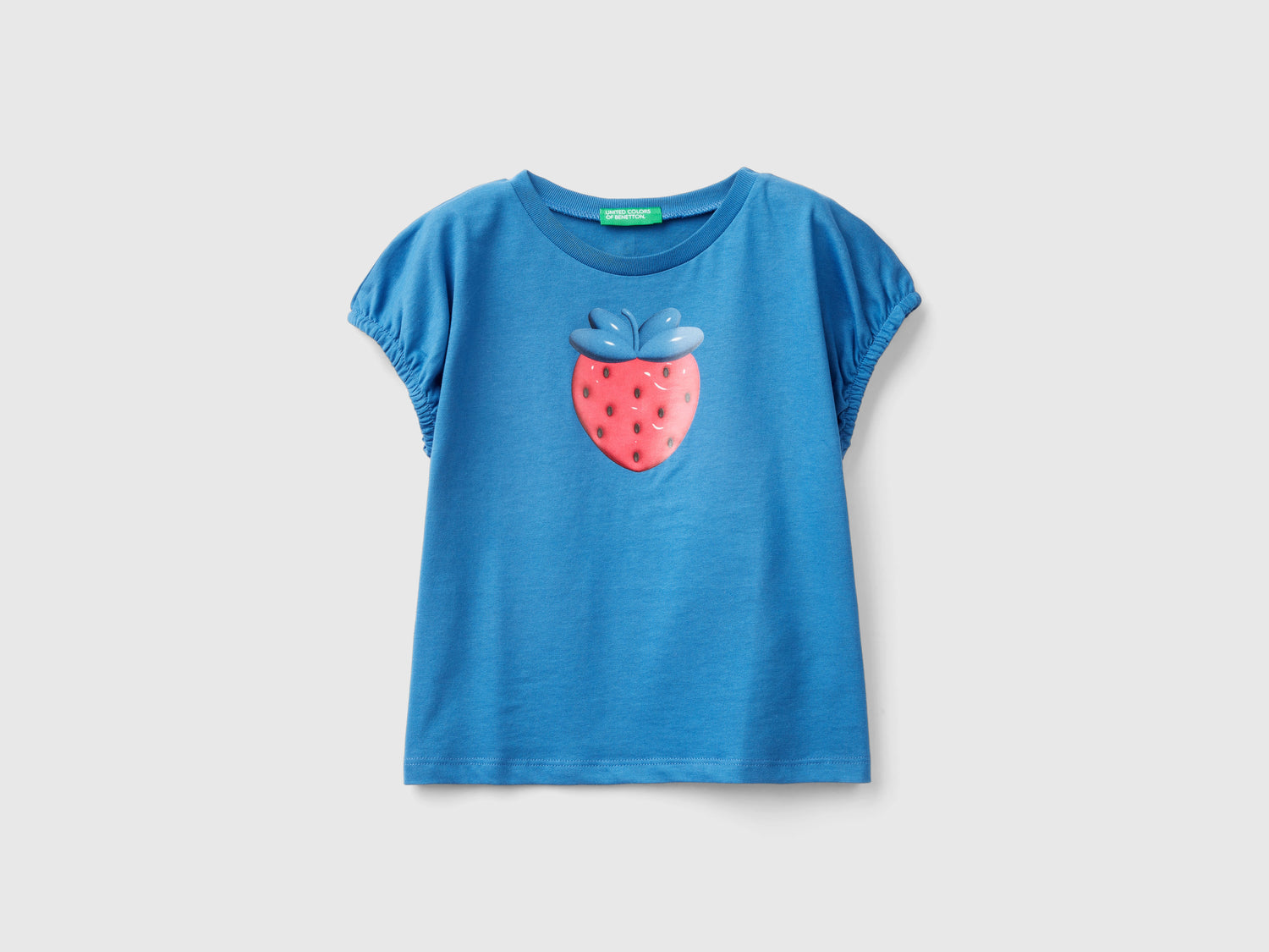 Maglietta con stampa effetto palloncino da bimba blu | Benetton Outlet