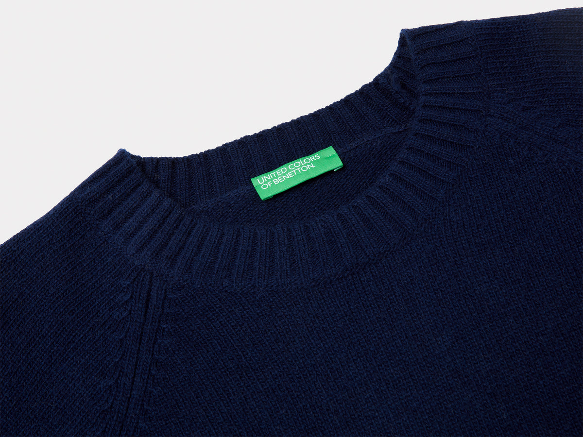 Maglione a rombi in misto lana