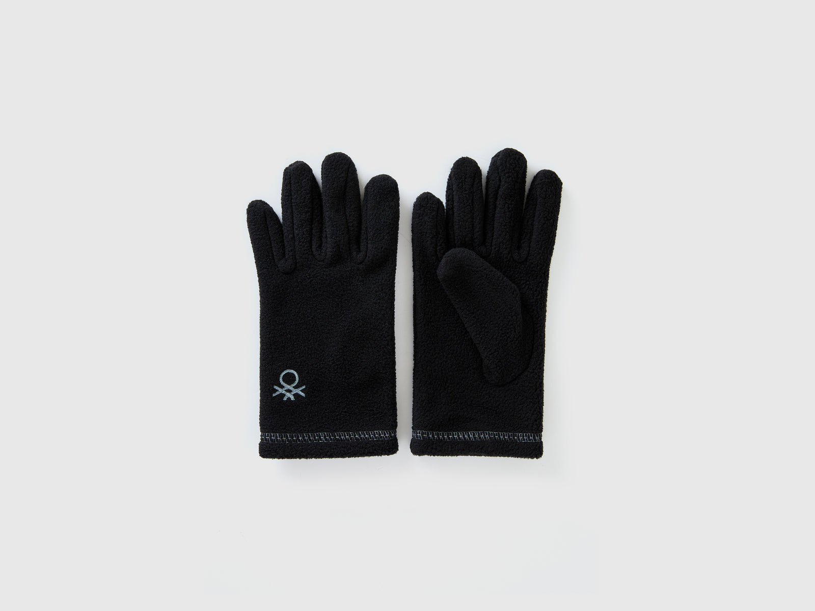 Guanti in pile da bambino nero | Benetton Outlet