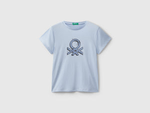 T-shirt con logo glitter