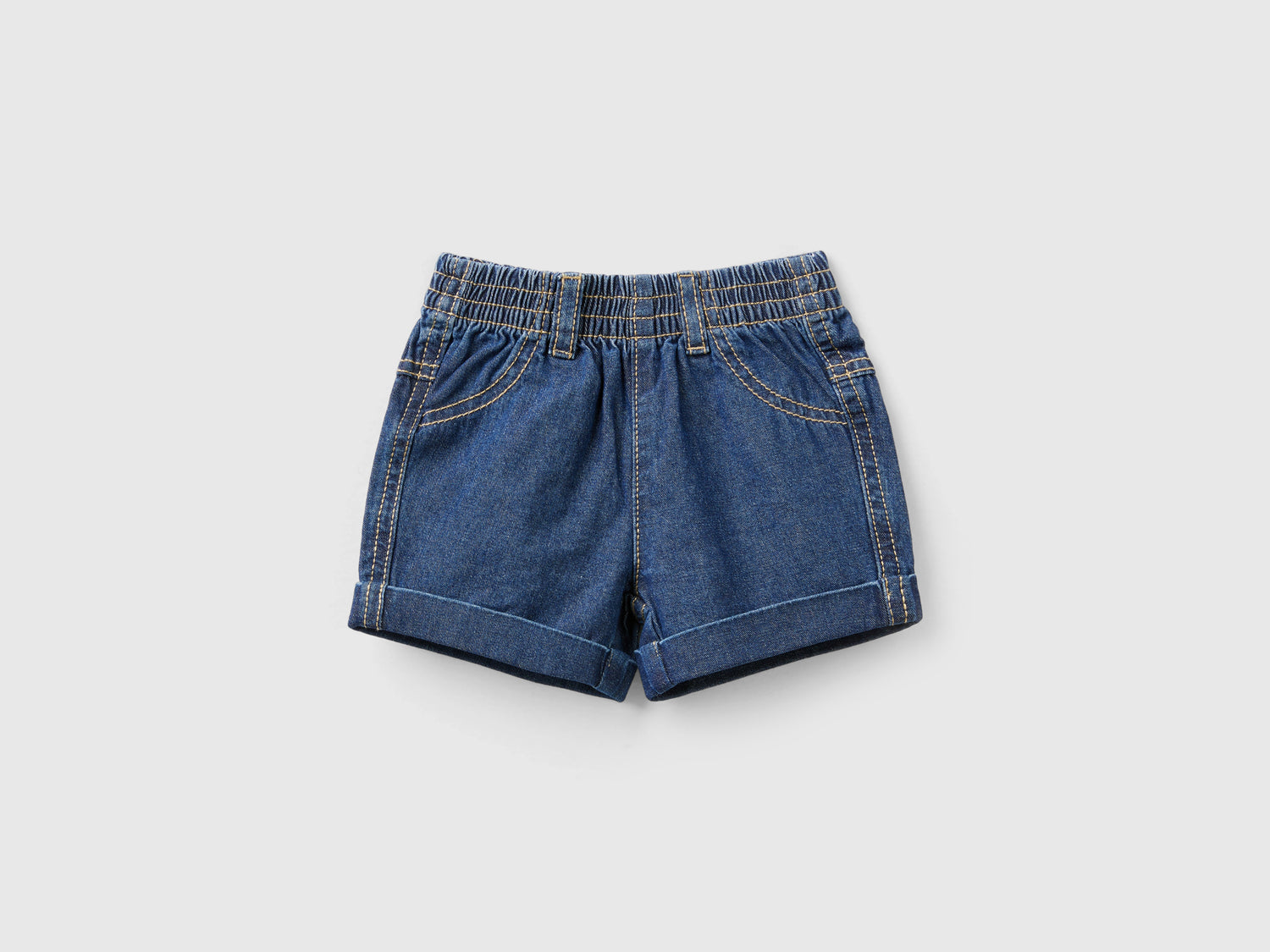 Pantaloni corti in jeans leggero da neonato blu scuro | Benetton Outlet