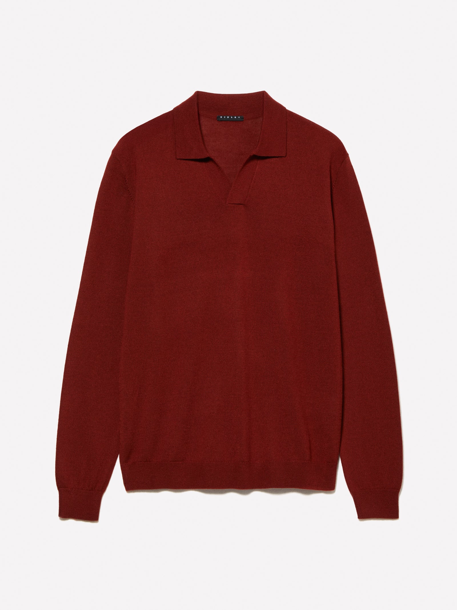 Polo in maglia da uomo bordeaux | Sisley Outlet
