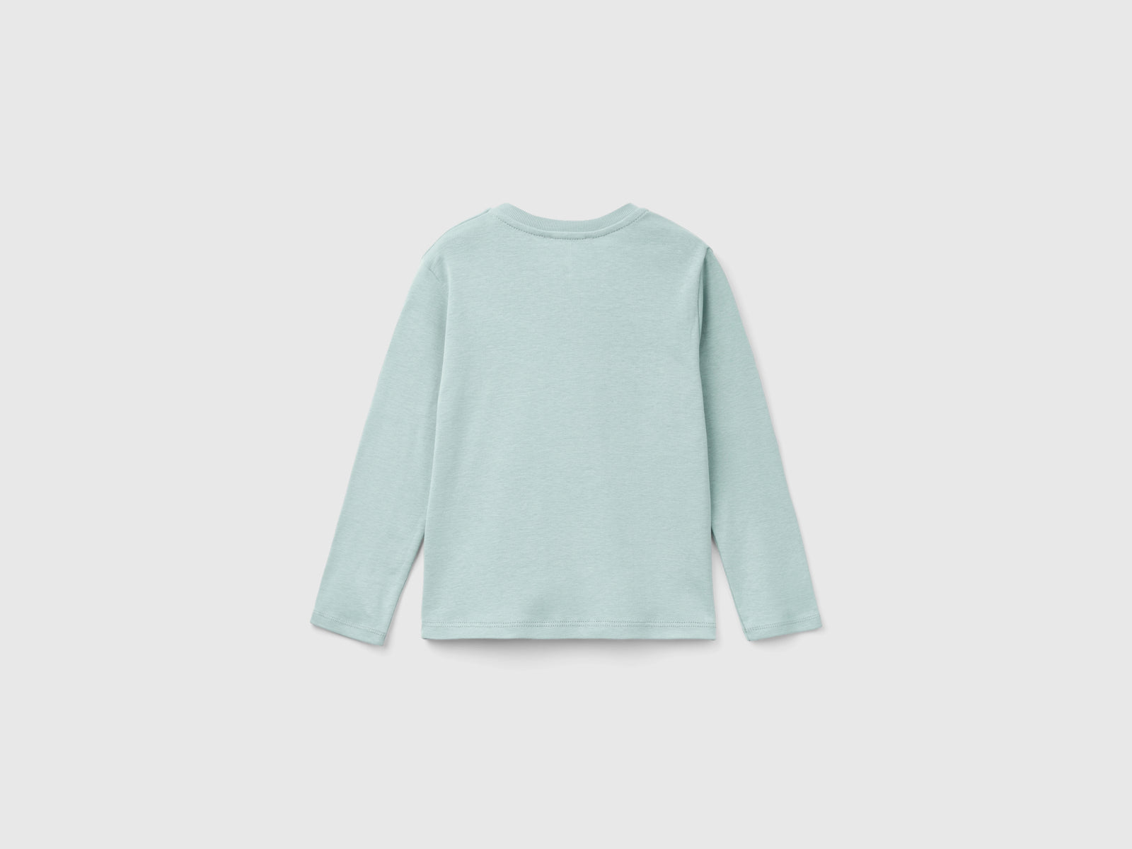 T-shirt con stampa glitter in cotone bio da bimba grigio perla 2 | Benetton Outlet