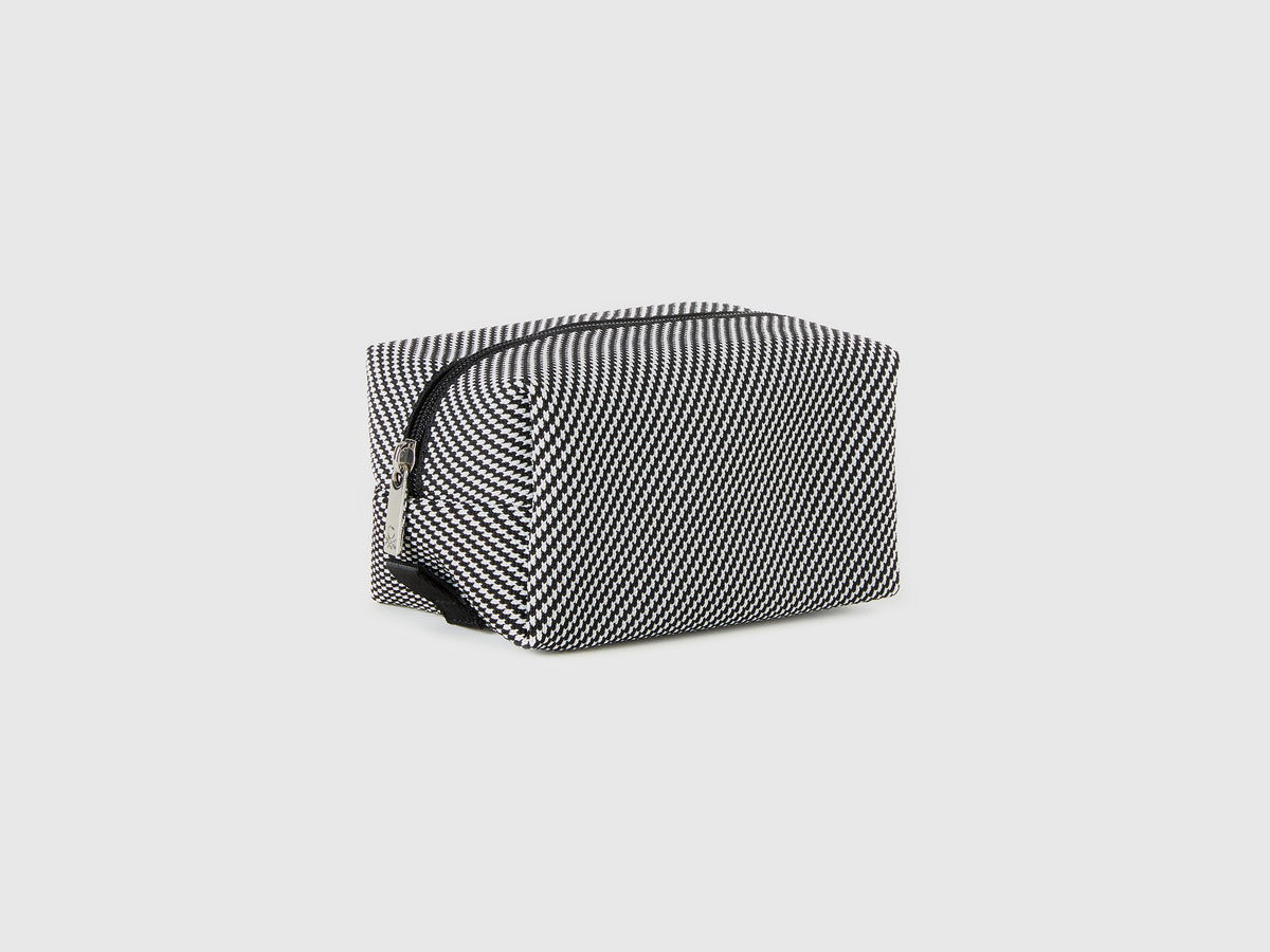 Beauty case jacquard bianco e