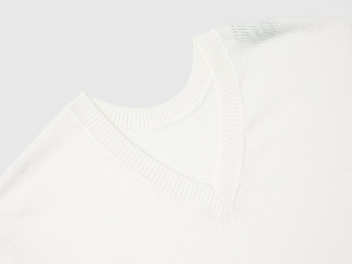 Maglia scollo a V in misto Modal