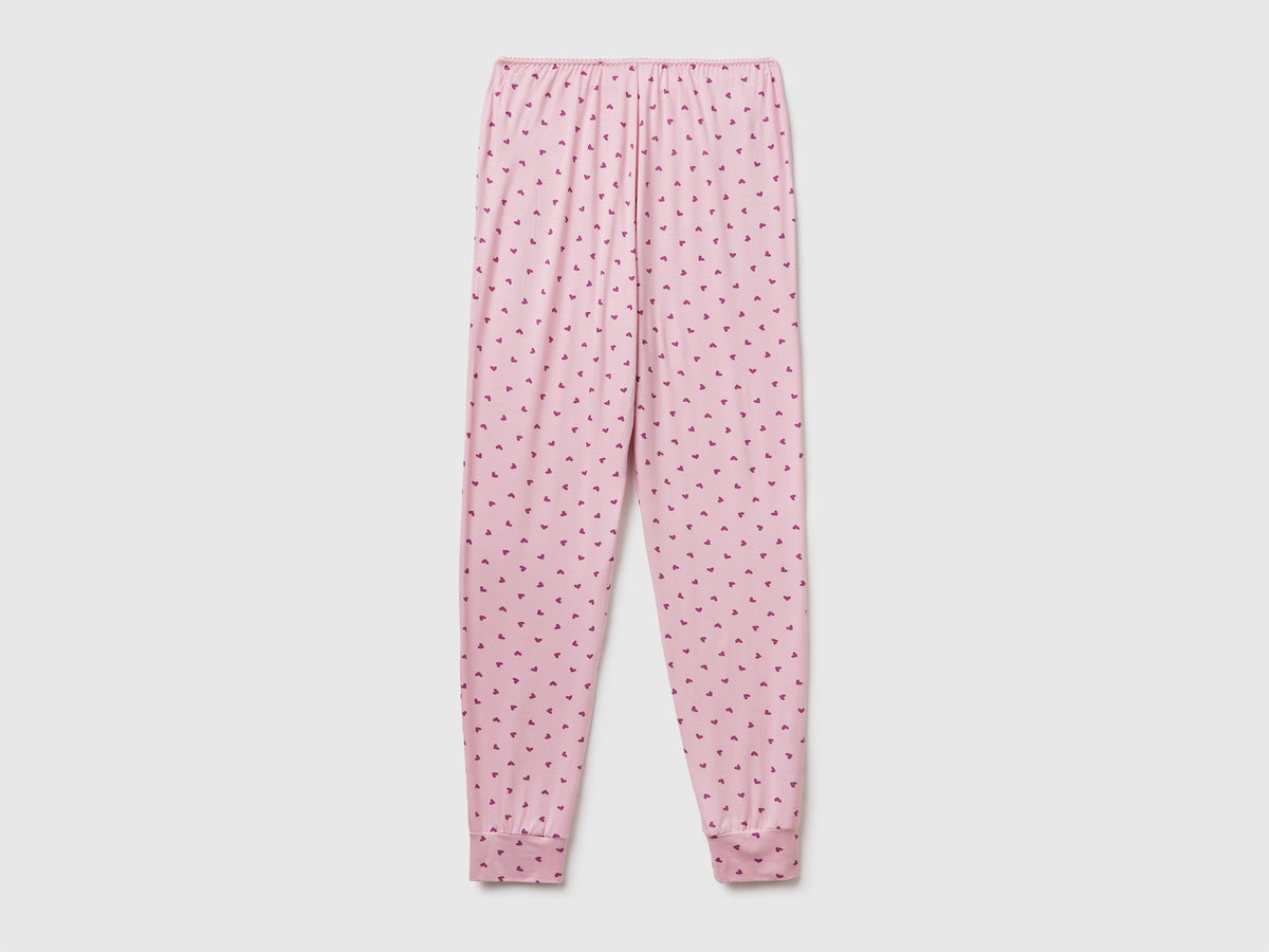 Pantaloni con stampa cuori