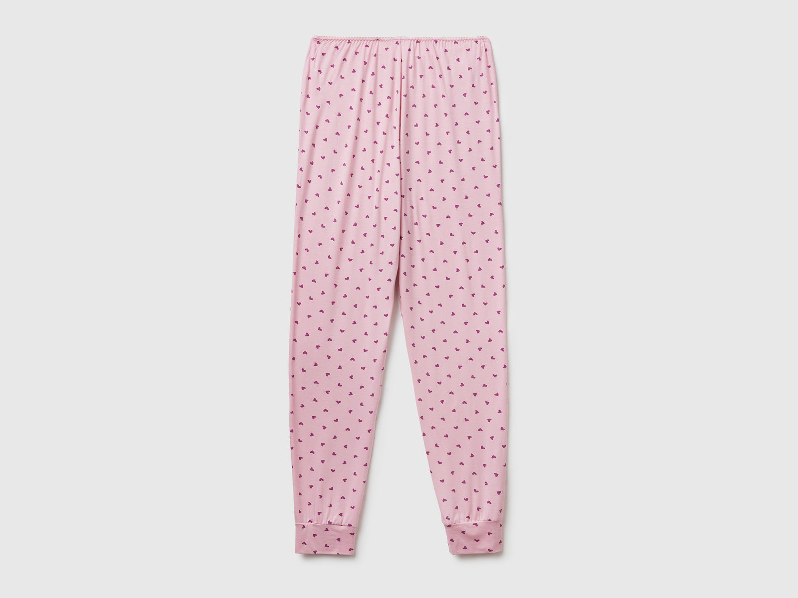 Pantaloni con stampa cuori da donna rosa 2 | Benetton Outlet