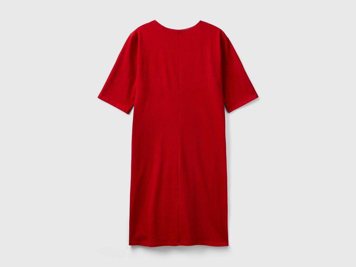 Abito con scollo a V in cotone