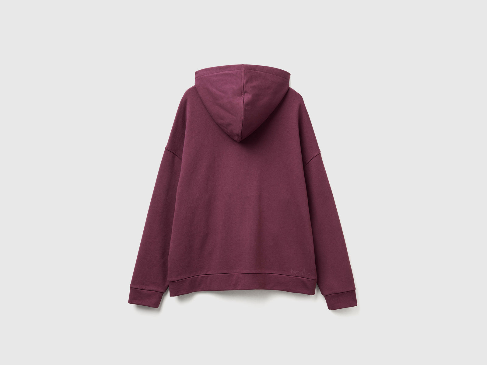Felpa 100% cotone con zip e cappuccio da donna prugna 2 | Benetton Outlet