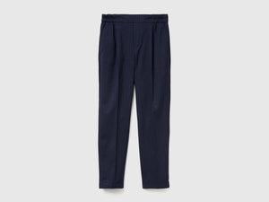 Pantaloni gessati in flanella