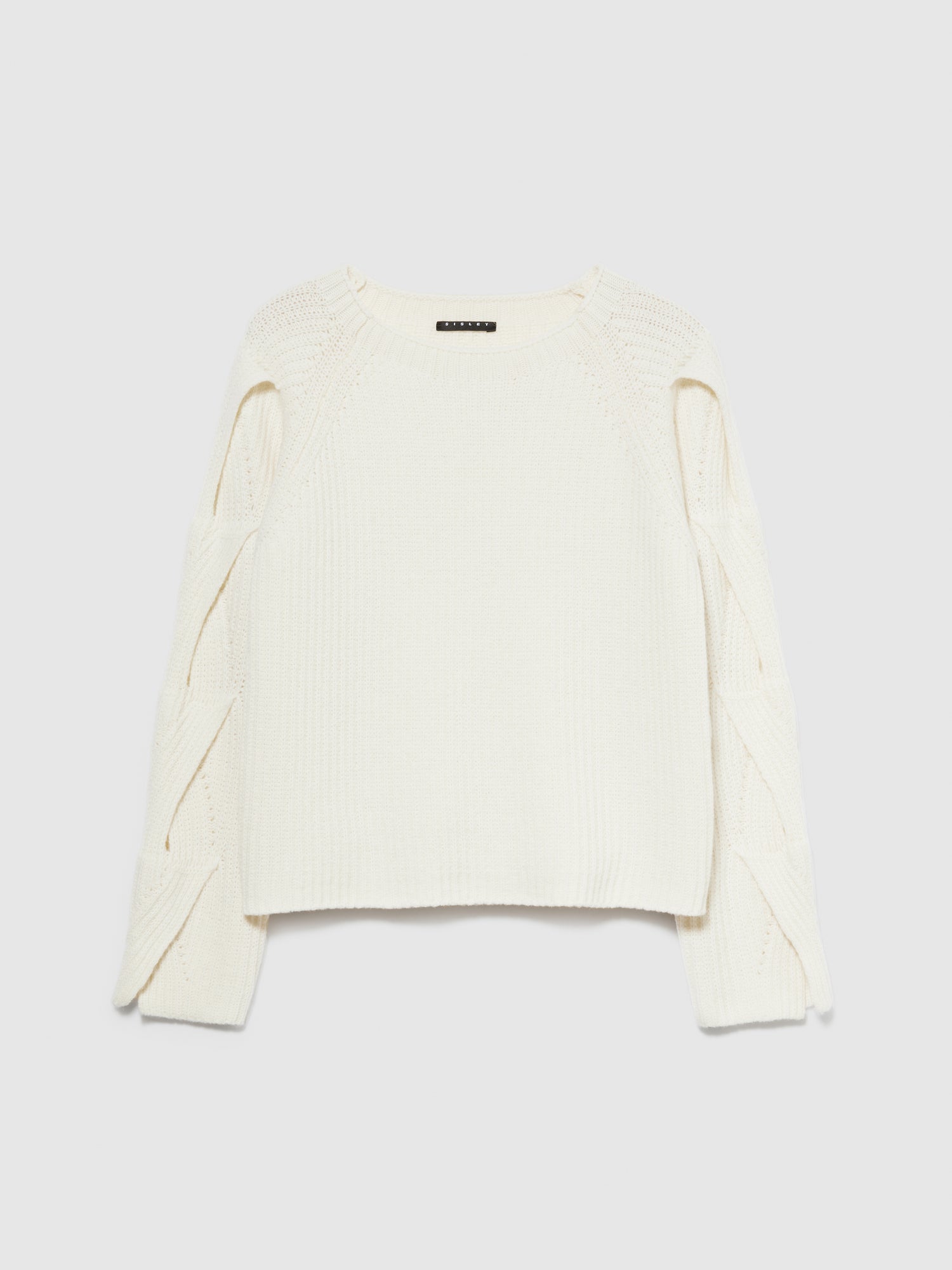Maglia con intrecci da donna bianco panna | Sisley Outlet