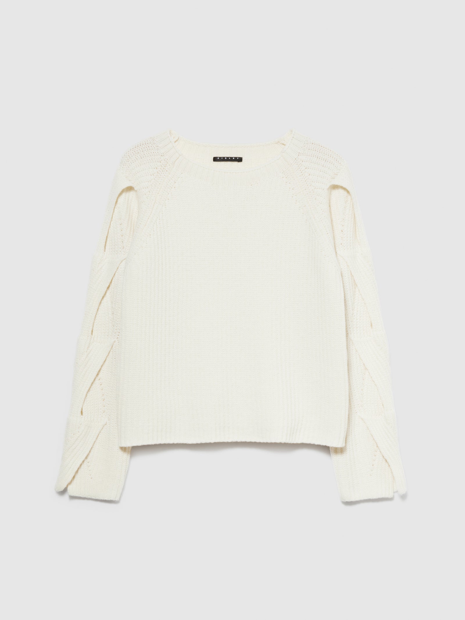 Maglia con intrecci da donna bianco panna | Sisley Outlet