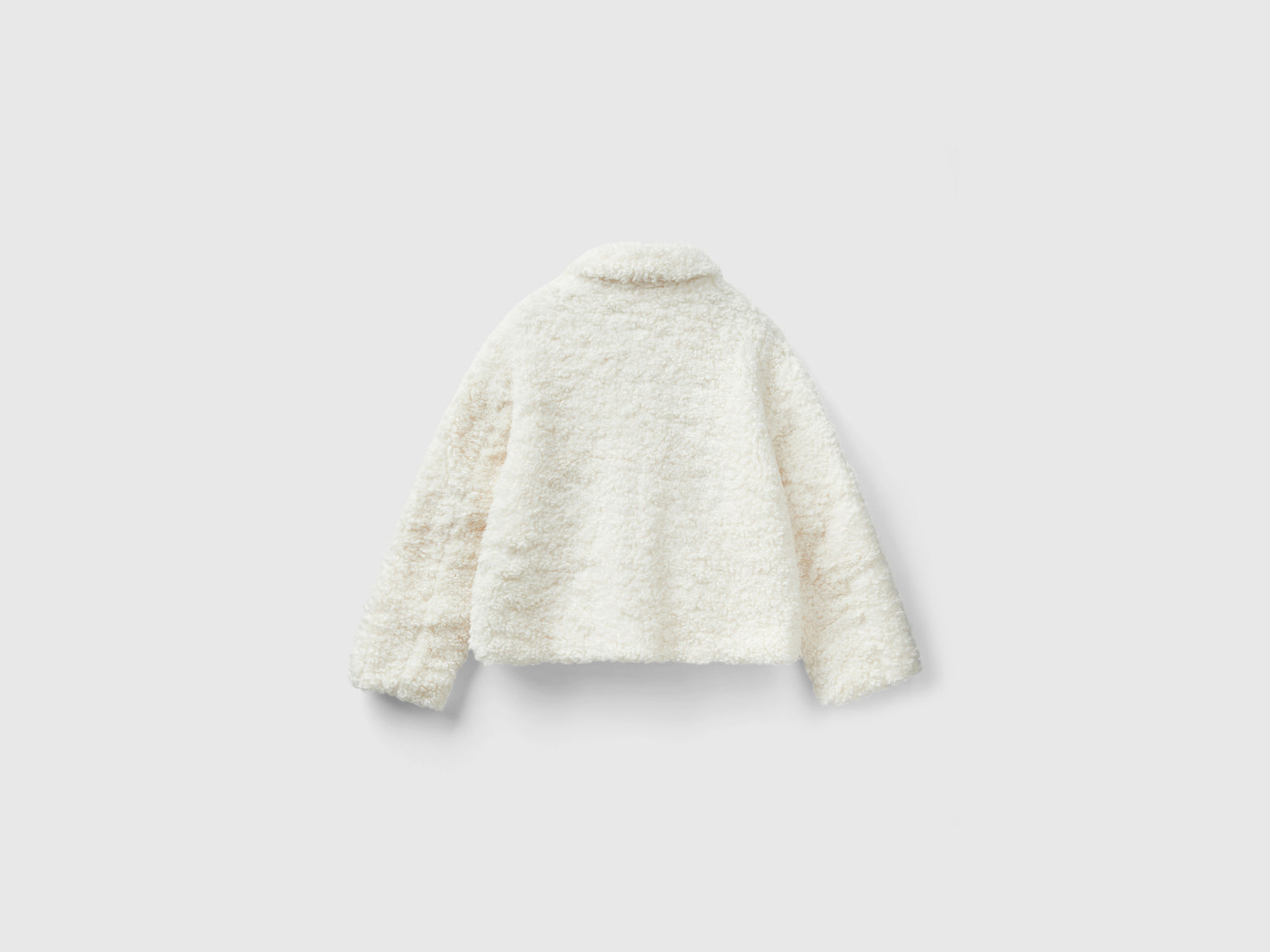 Giacca in pelliccetta sintetica da donna bianco panna 2 | Benetton Outlet