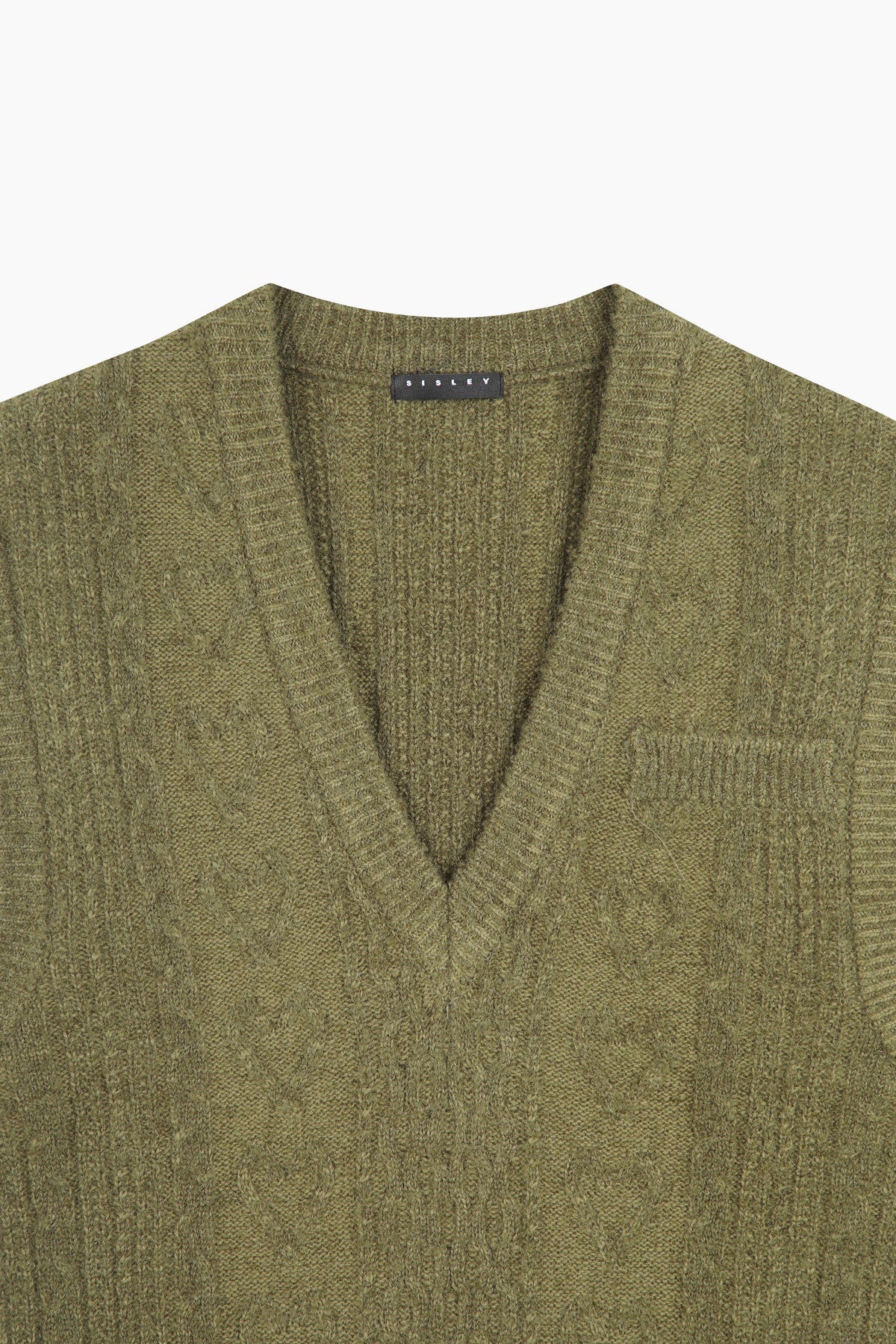 Gilet in maglia con trecce