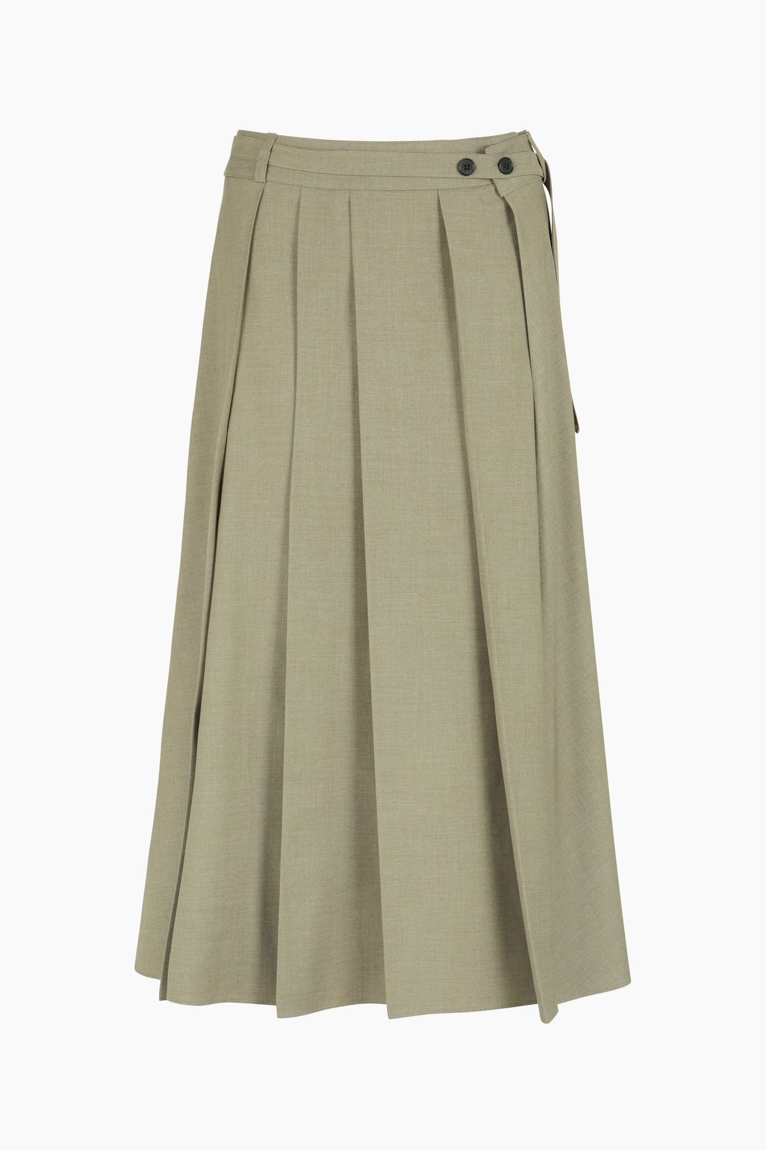 Maxi gonna con pieghe da donna verde chiaro | Sisley Outlet