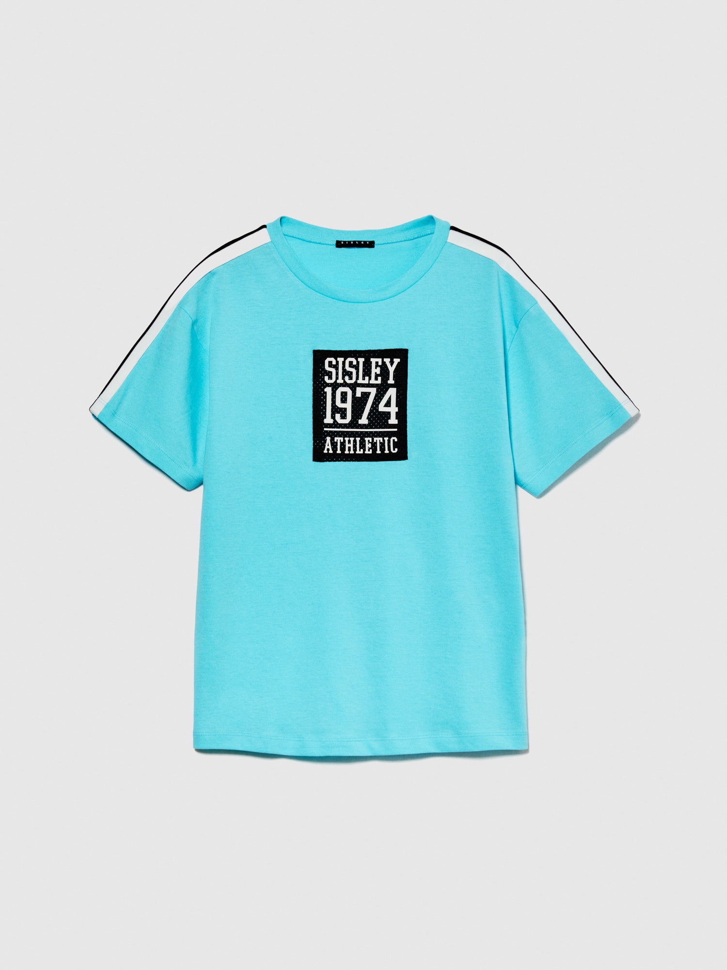 T-shirt con inserto a contrasto da bambino bluette | Sisley young Outlet