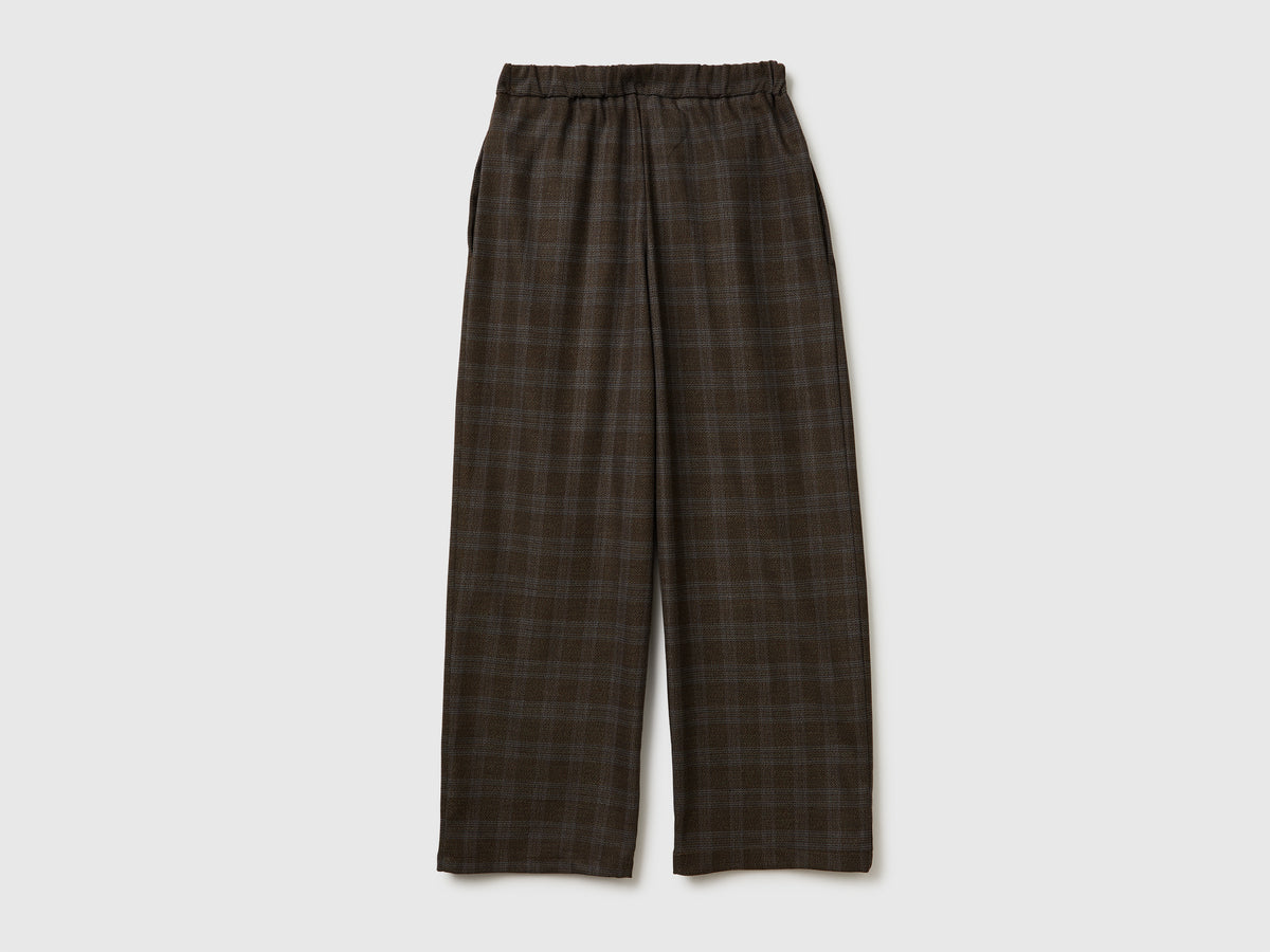 Pantaloni a quadri in misto viscosa