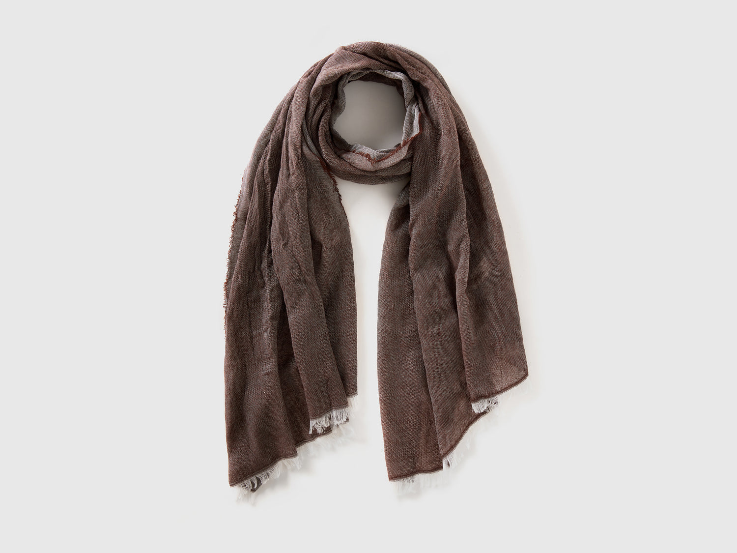 Sciarpa in misto cotone riciclato da uomo marrone scuro | Benetton Outlet