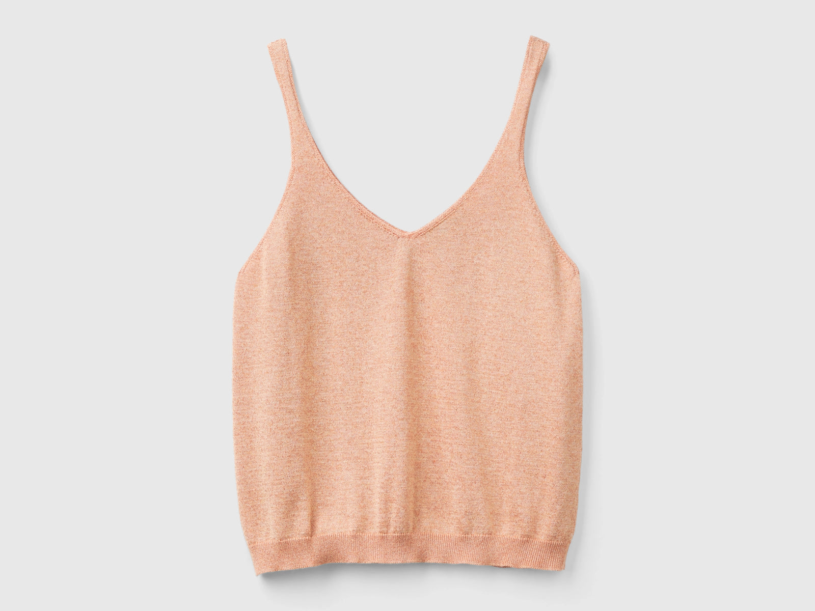 Top con scollo a V e lurex da donna pesca | Benetton Outlet