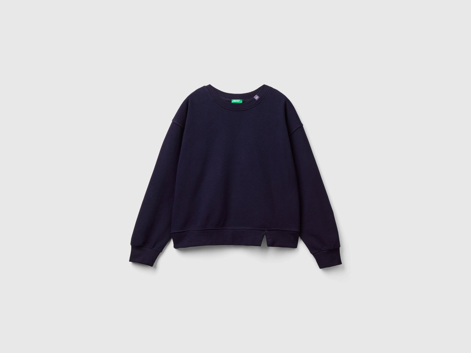 Felpa chiusa in misto cotone da donna blu scuro | Benetton Outlet