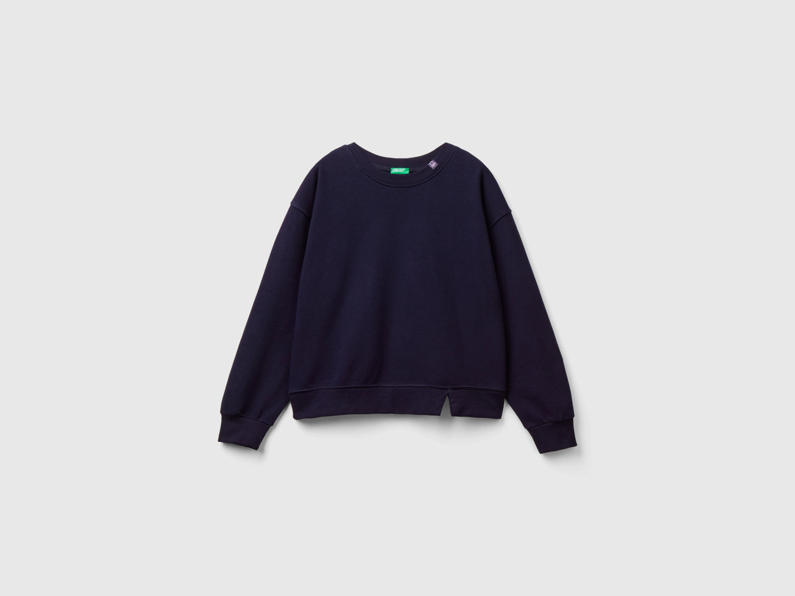 Felpa chiusa in misto cotone da donna blu scuro | Benetton Outlet