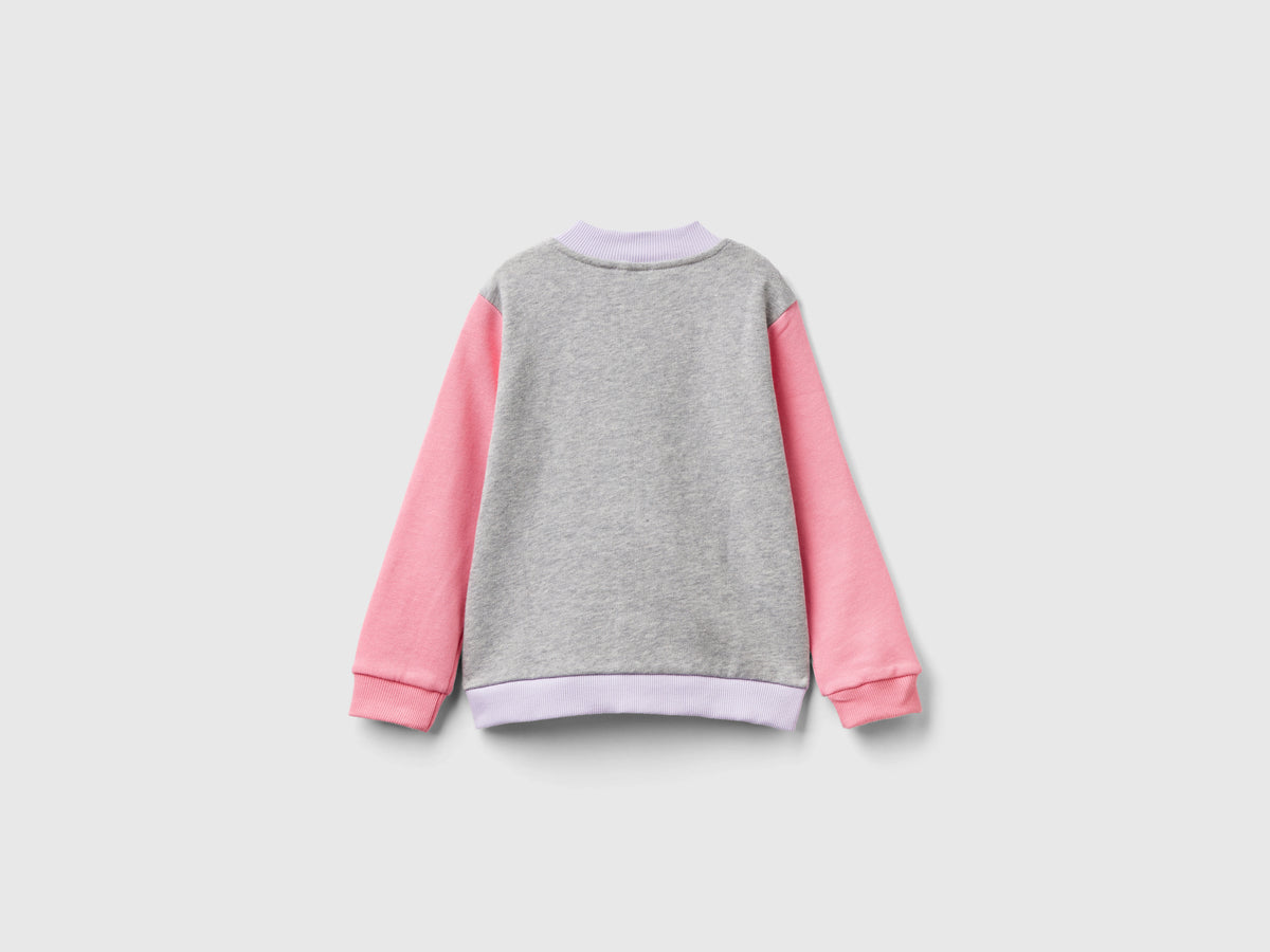 Felpa con zip in cotone bio