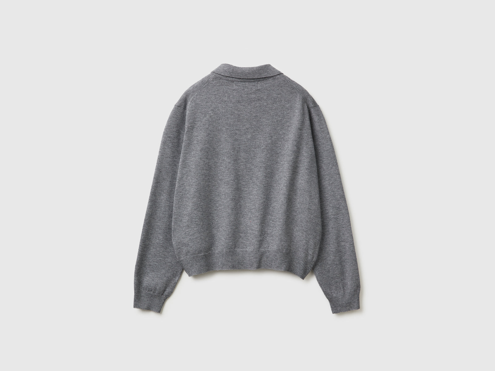 Polo in maglia di misto viscosa da donna grigio 2 | Benetton Outlet