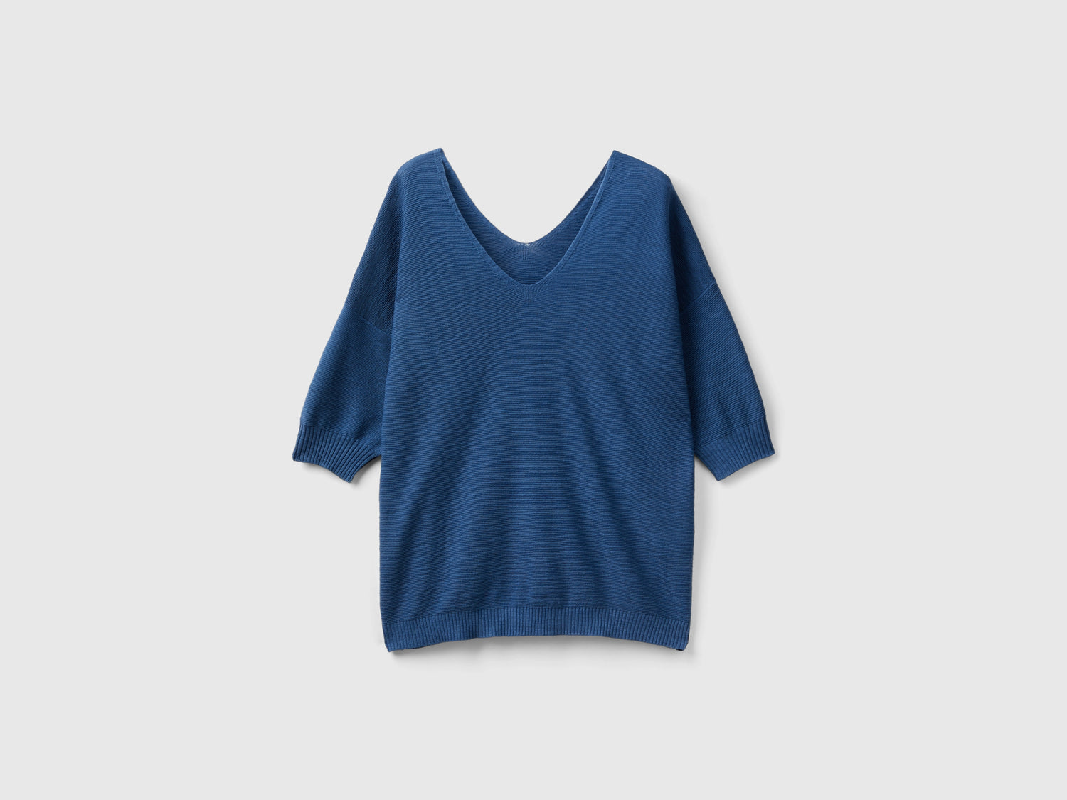 Maglia in misto cotone e lino da donna avio | Benetton Outlet