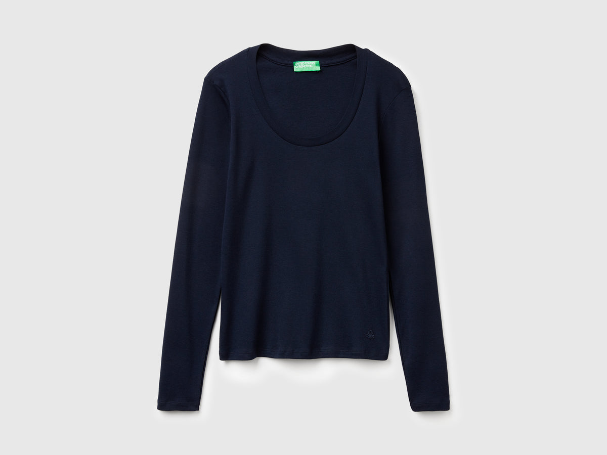 T-shirt manica lunga in puro cotone