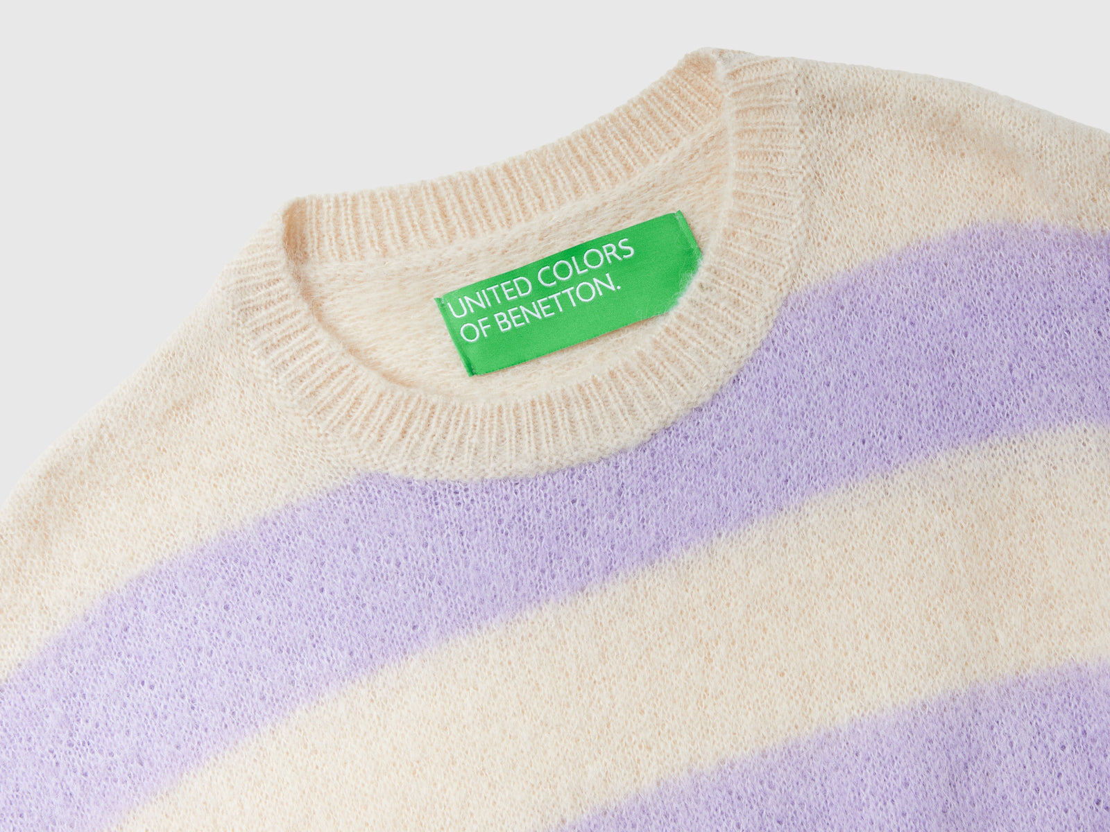 Maglia a righe in misto alpaca da donna lilla 5 | Benetton Outlet