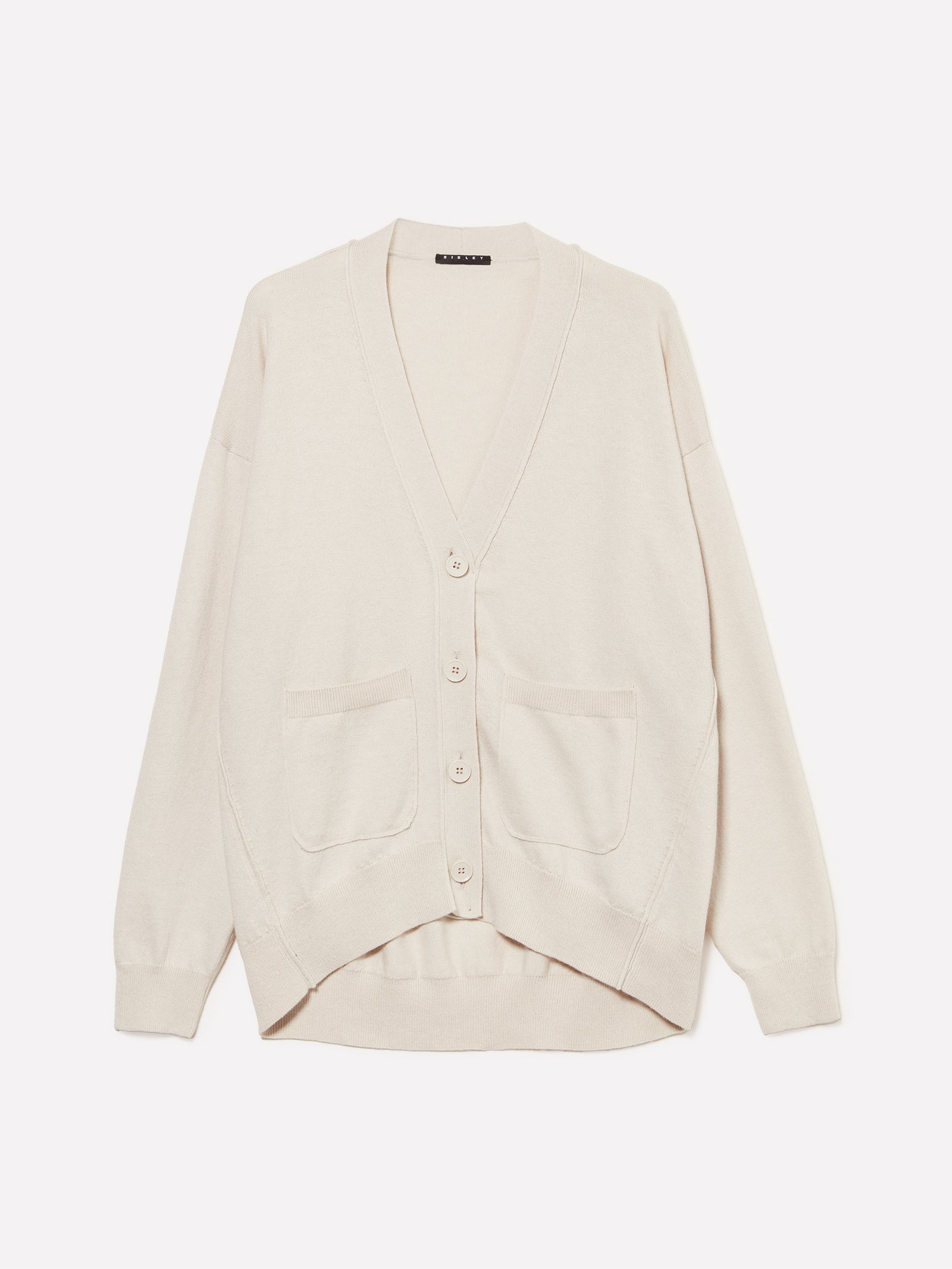 Cardigan tortora over fit da donna beige | Sisley Outlet