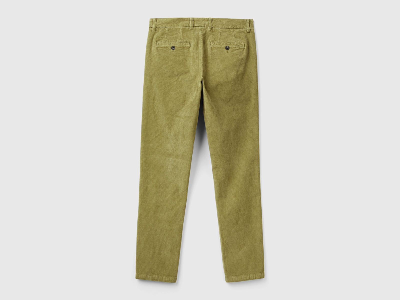 Pantaloni slim fit in velluto stretch da uomo verde militare 2 | Benetton Outlet