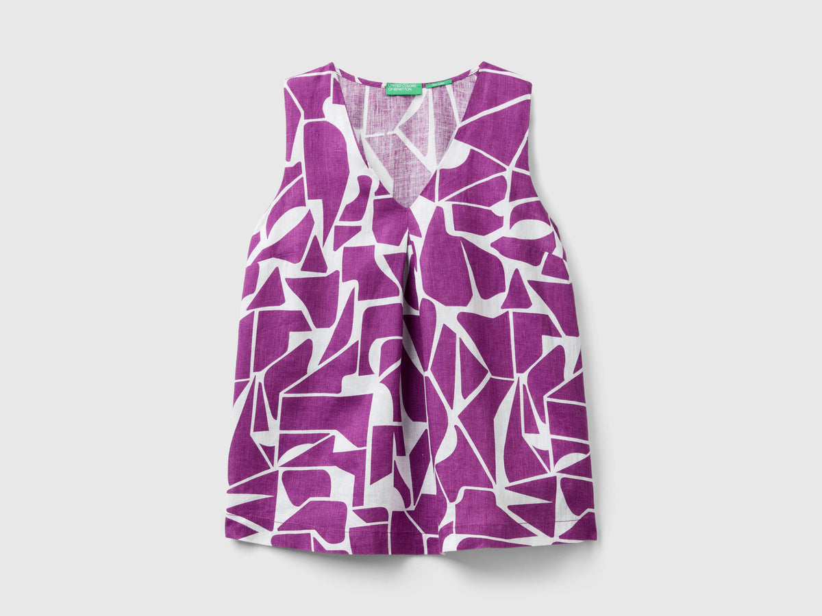 Blusa in lino stampato