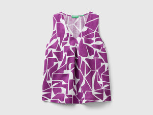 Blusa in lino stampato