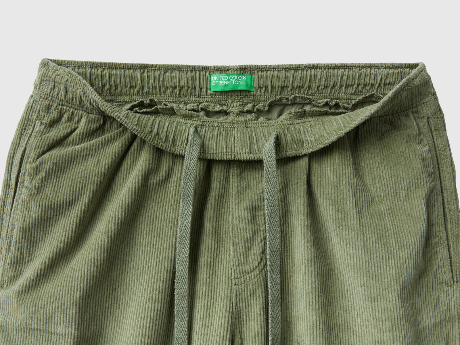 Joggers in velluto con coulisse da uomo verde militare 3 | Benetton Outlet