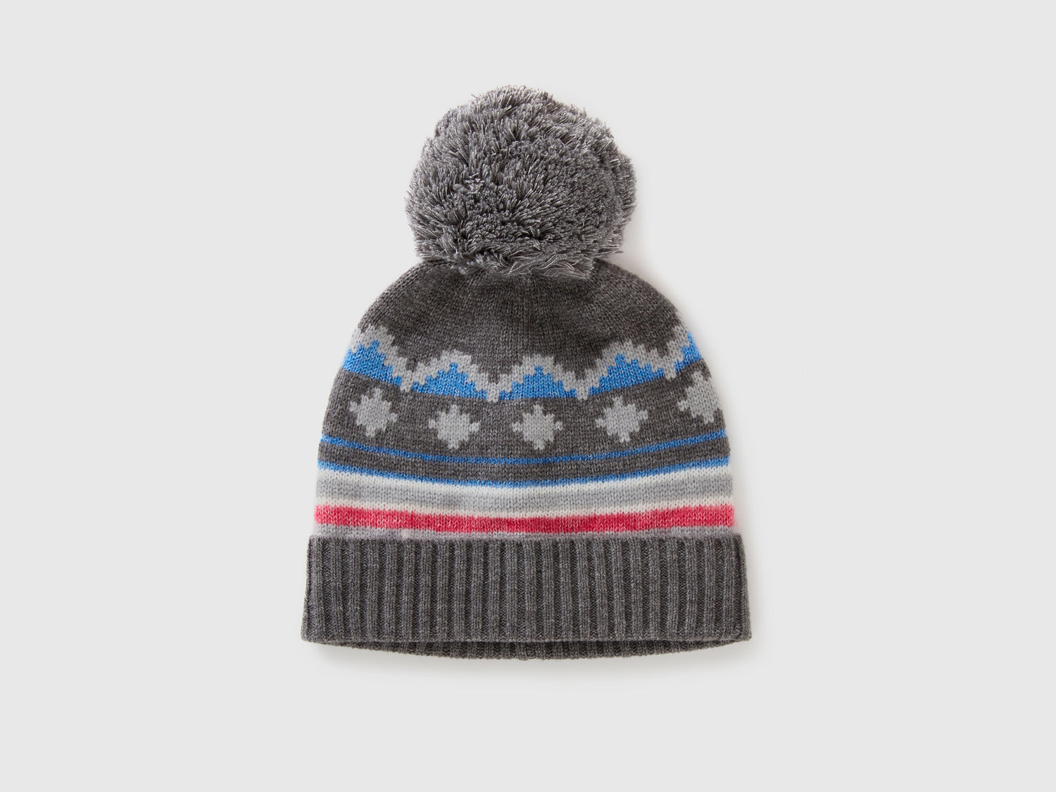 Cappello jacquard con lurex da donna grigio scuro | Benetton Outlet